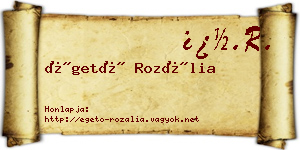 Égető Rozália névjegykártya